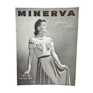 1939 Minerva Vol 55 Knitting Crochet Patterns Booklet 1st Edition Vintage